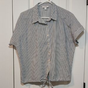 Calligraphie Women's Striped Blue Blouse